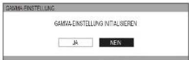 GAMMA-EINSTELLUNG GAMMA-EINSTELLUNG INITIALSIEREN JA NEW