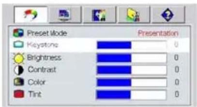 Preset Mode Keystone Brightness Contrast Color Tint Presentation 0 0 0 0 0 0