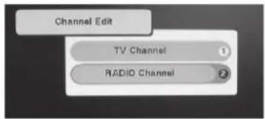 Channel Edit TV Channel 1 RADIO Channel 2