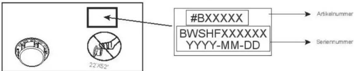 #BXXXX BWSHFXXXXXXX YYYY-MM-DD 22°X52" Artikelnummer Seriernummer