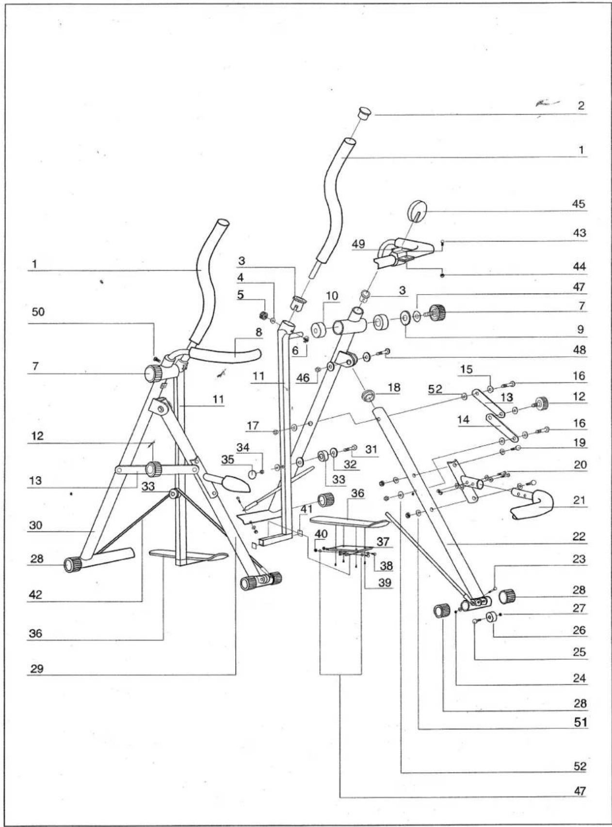 Body Sculpture BSW-1700 - Expanded Assembly Diagram - 1