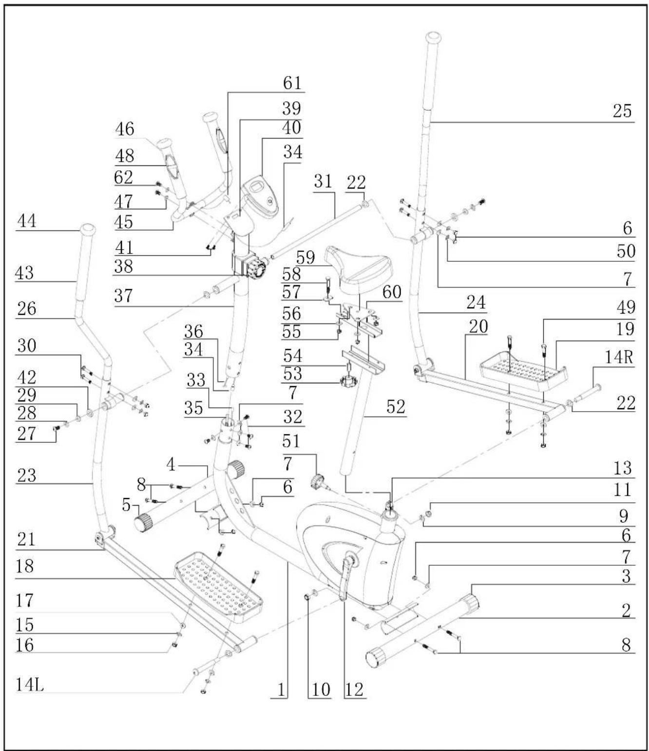 Body Sculpture BE-1675 - EXPLODED-VIEW ASSEMBLY DRAWING - 1