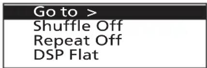 Go to > Shuffle Off Repeat Off DSP Flat