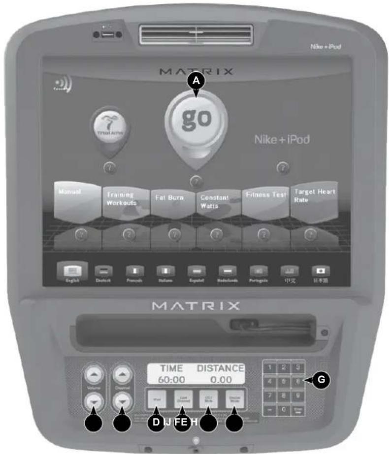 NIKE + iPod MATRIX go Nike + iPod Manual Training Workouts Fat Burn Constant Watts Fitness Test Target Heart Rate English Deutsch French Relemon Español Netherlands Portugal 中文 日本語 MATRIX TIME 60:00 DISTANCE 0.00 1 2 3 4 5 6 7 8 9 - 0 G DJFEH