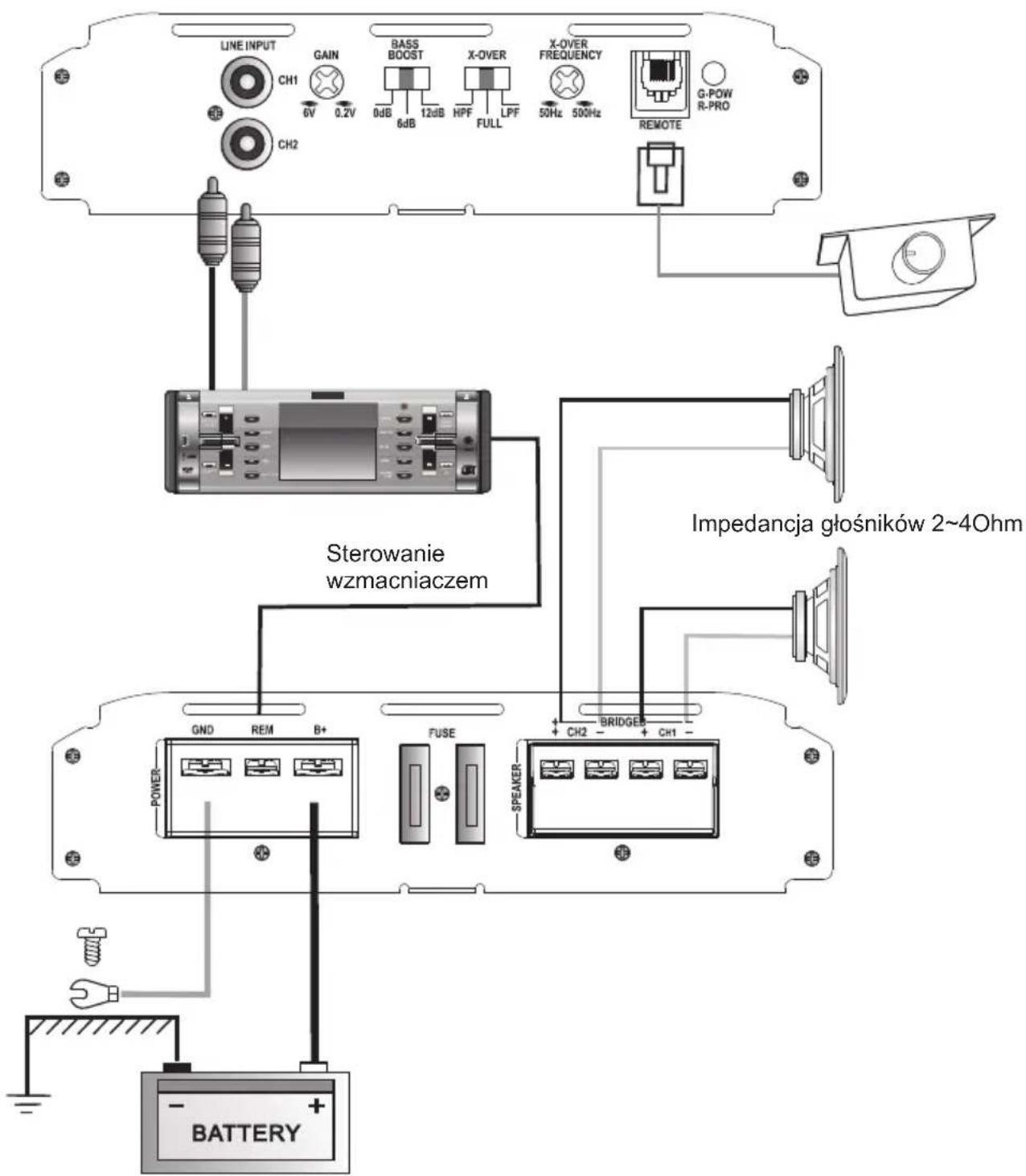 Peiying PY-B2C110R - SCHEMAT PODŁĄCZENIA 2 KANAŁY - 1