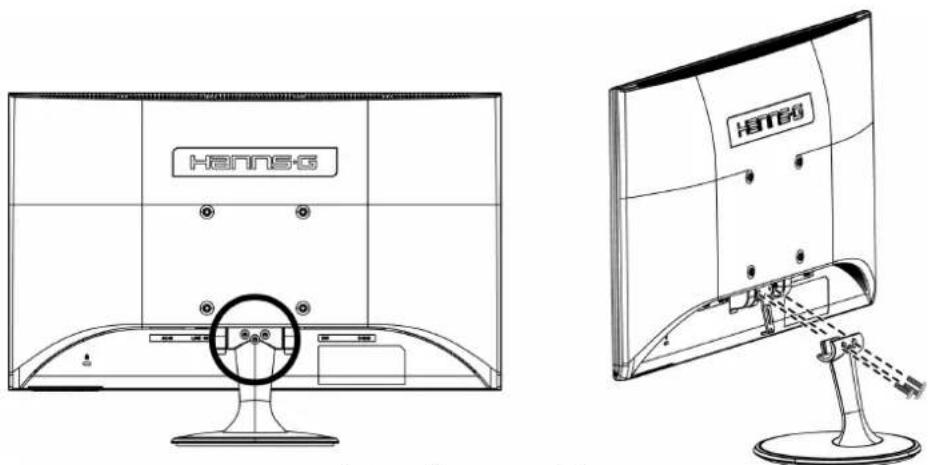 HANNSPREE HL 225 - DISSEMBLING THE STAND BASE: - 1