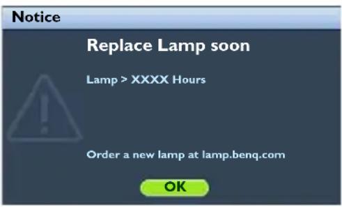 BENQ W1300 - Timing of replacing the lamp - 4