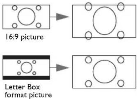 16:9 picture Letter Box format picture
