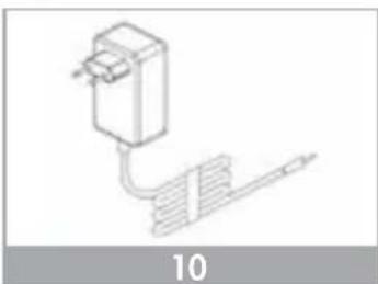 Simple line drawing of a mechanical or electrical component with a ruler and base, labeled '10' at the bottom (no text or symbols on the diagram itself)