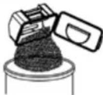 Simple line drawing of a mechanical device with a base and top component (no text or symbols)