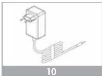Simple line drawing of a mechanical or electrical component with a ruler and base, labeled '10' at the bottom (no text or symbols on the diagram itself)