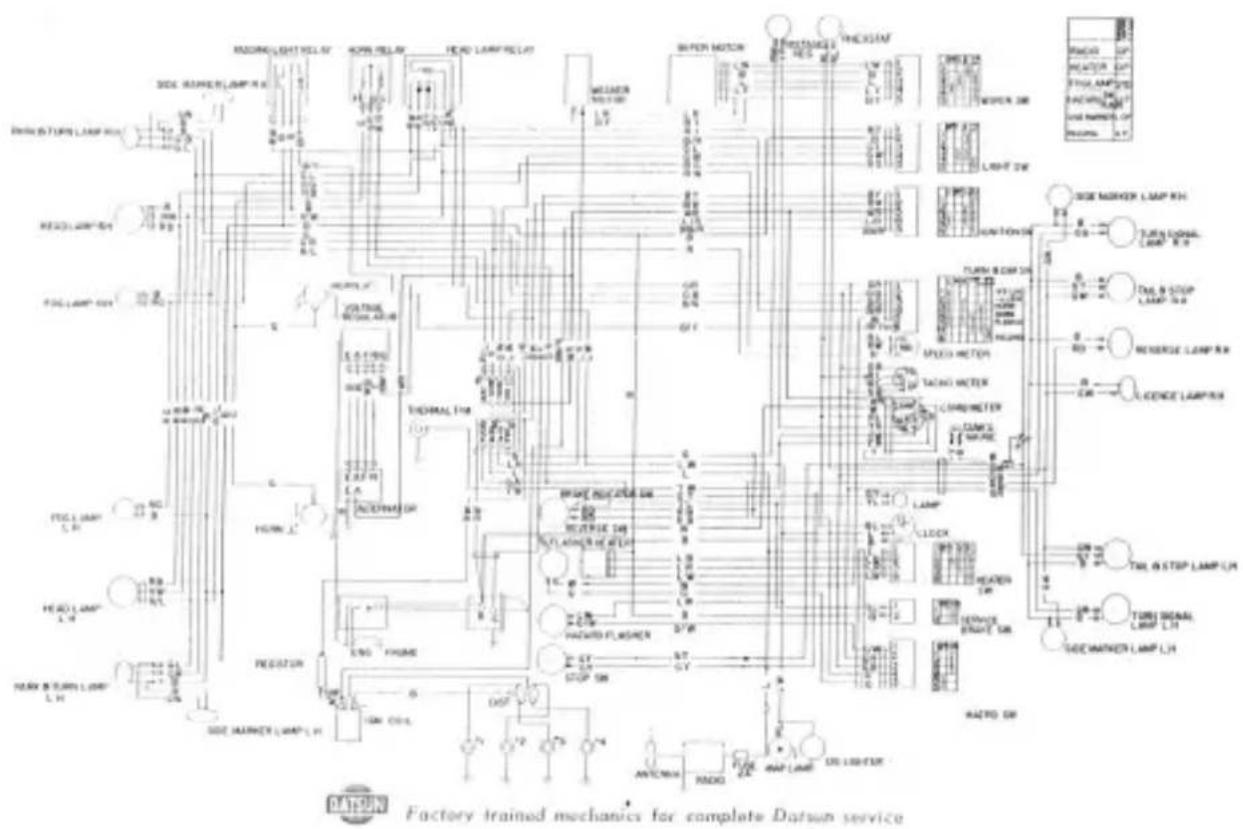 Datsun Sports 2000 (1970) - WIRING DIAGRAM - 1