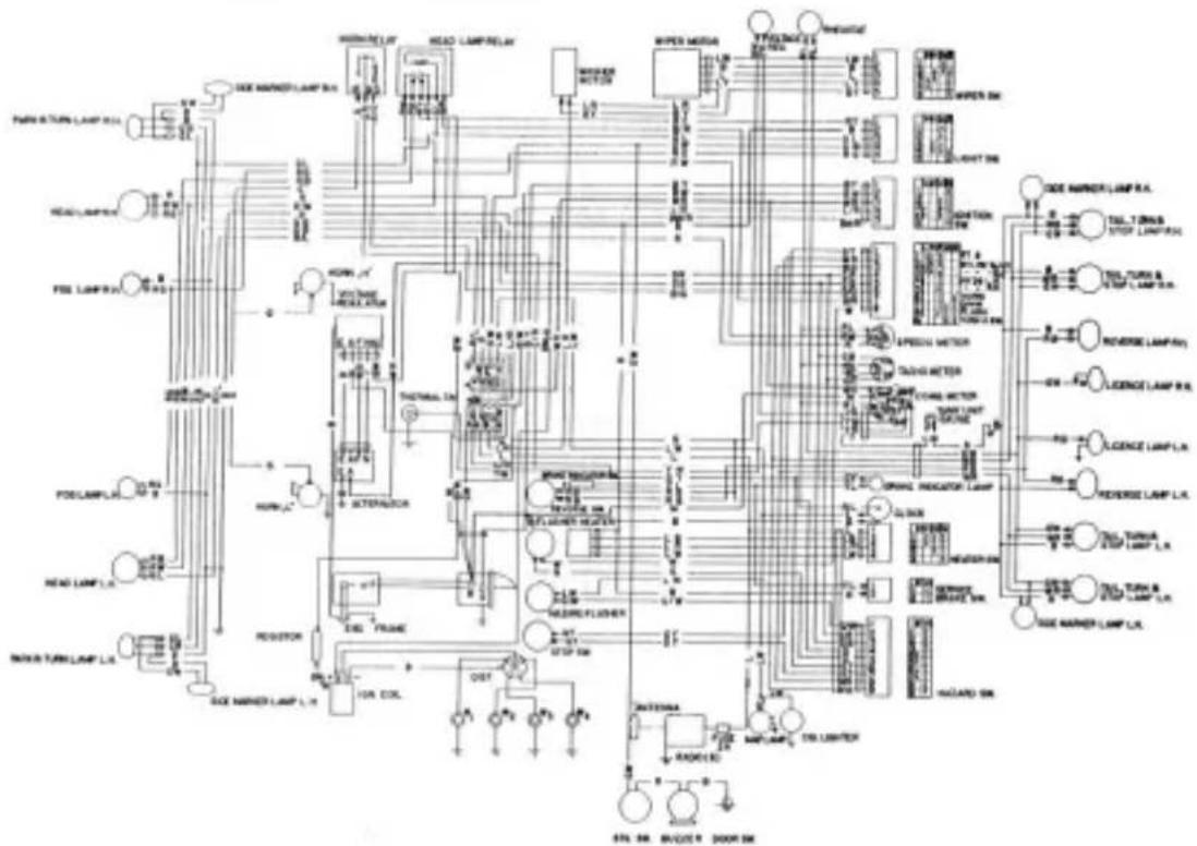 Datsun Sports 2000 (1970) - WIRING DIAGRAM (SPL311-U FOR USA AND CANADA) - 2