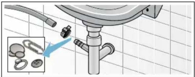 SIEMENS iQ700 WM14W5A1 - Ablaufschlauch am Siphon verstopft - 1