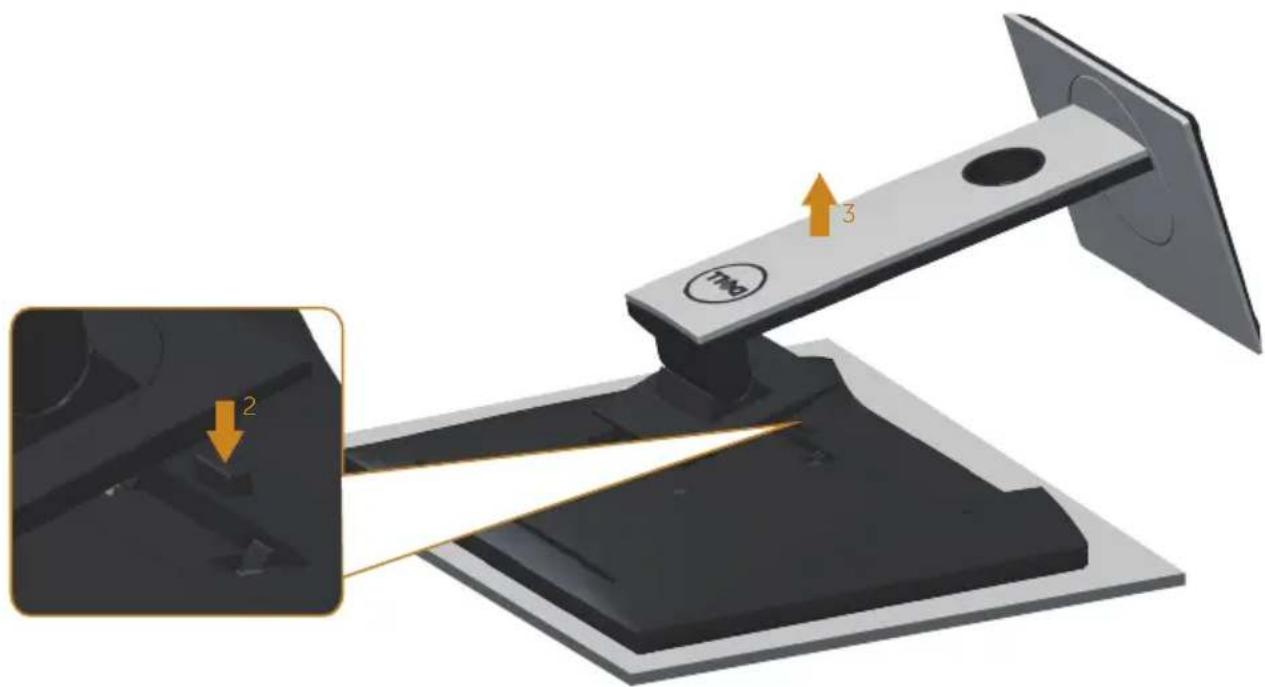DELL Professional P2418D - Disconnecting the monitor stand - 1