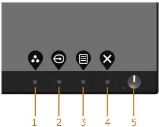 DELL Professional P2418D - Using the front panel controls - 1