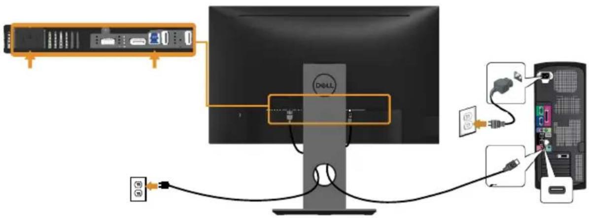 DELL Professional P2418D - Connecting the USB 3.0 cable - 1