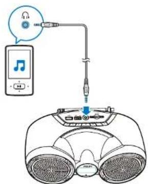 Diagram showing audio device connection with microphone, switch, and speaker port labeled in English