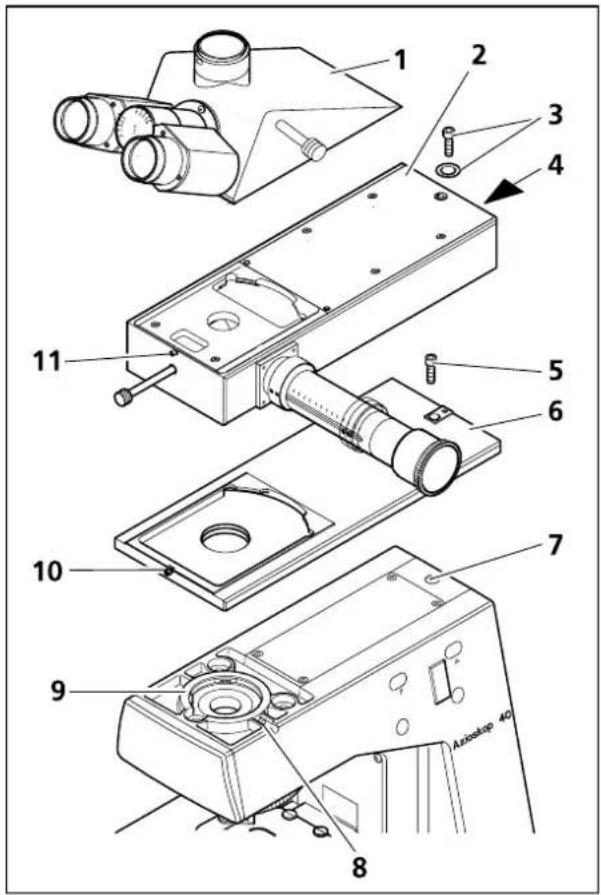 ZEISS Axioskop 40 - Multibeobachtereinrichtung montieren - 4