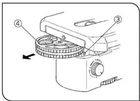 OLYMPUS BX45 - Verwenden des Revolvers (Abb. 7) - 1