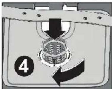 Diagram showing a mechanical or electrical component with labeled parts and directional arrows indicating motion or movement.