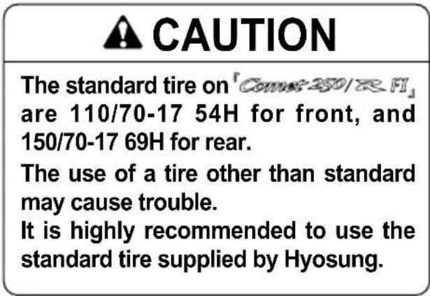 HYOSUNG GT250FI - ●TIRE TREAD CONDITION - 2