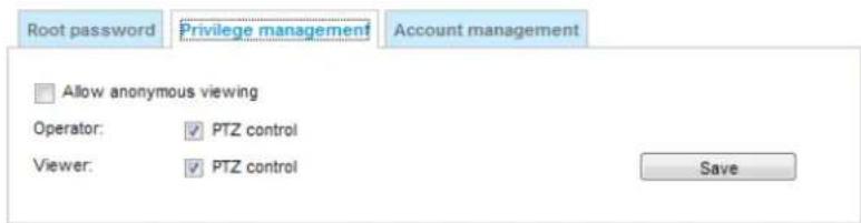 Vivotek FD8154-F4 - Privilege Management - 1
