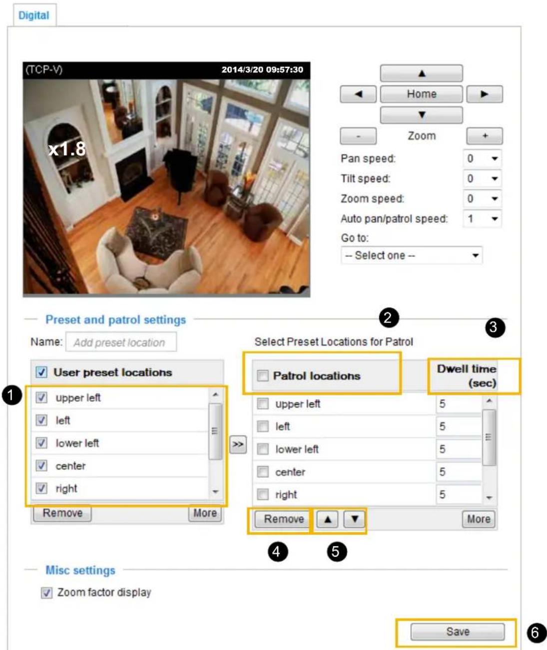 Vivotek FD8154-F4 - Patrol settings - 1