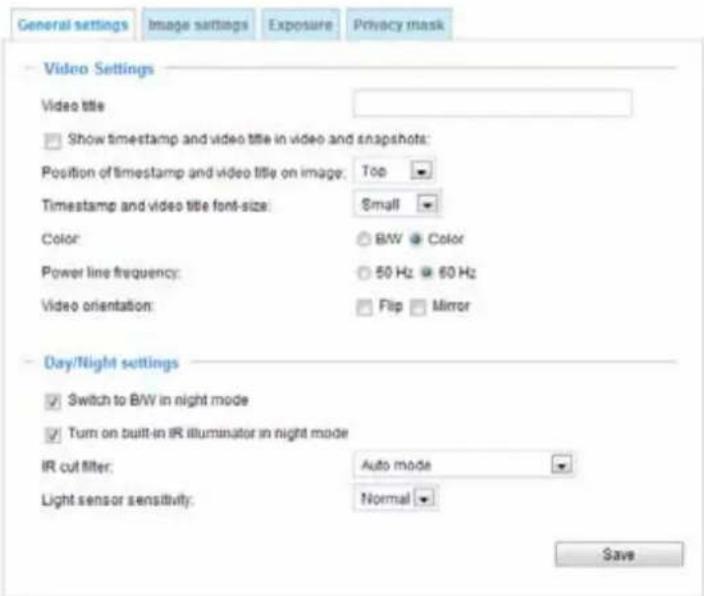 Vivotek FD8154-F4 - General settings - 1