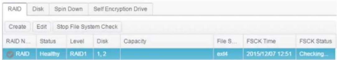 Thecus N4910U-S - File System Check - 1