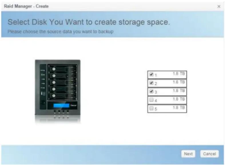 Thecus N4910U-S - Create a RAID - 1