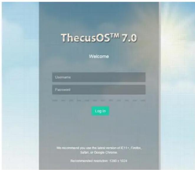 Thecus N4910U-S - Web Administration Interface - 1