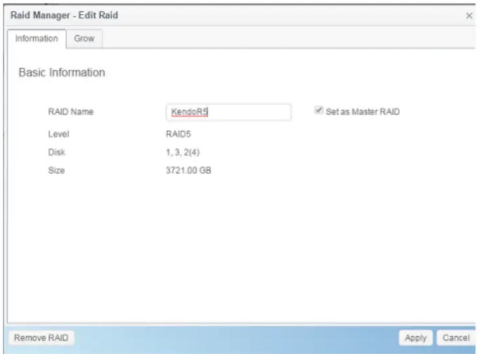 Thecus N4910U-S - Edit RAID - 1