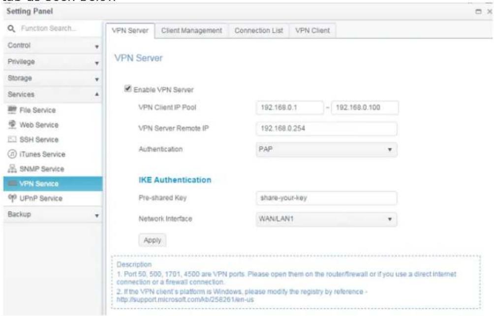 Thecus N4910U-S - VPN Server - 1