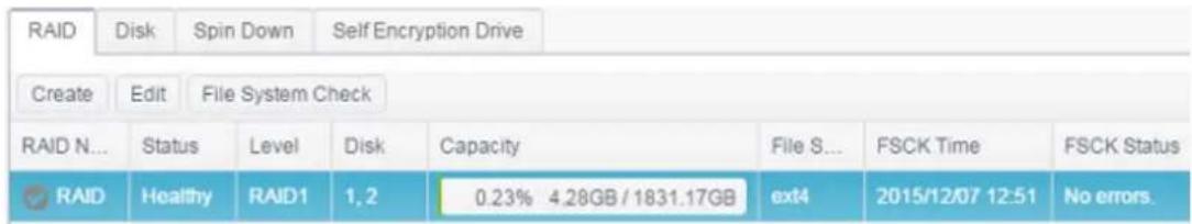 Thecus N4910U-S - File System Check - 2