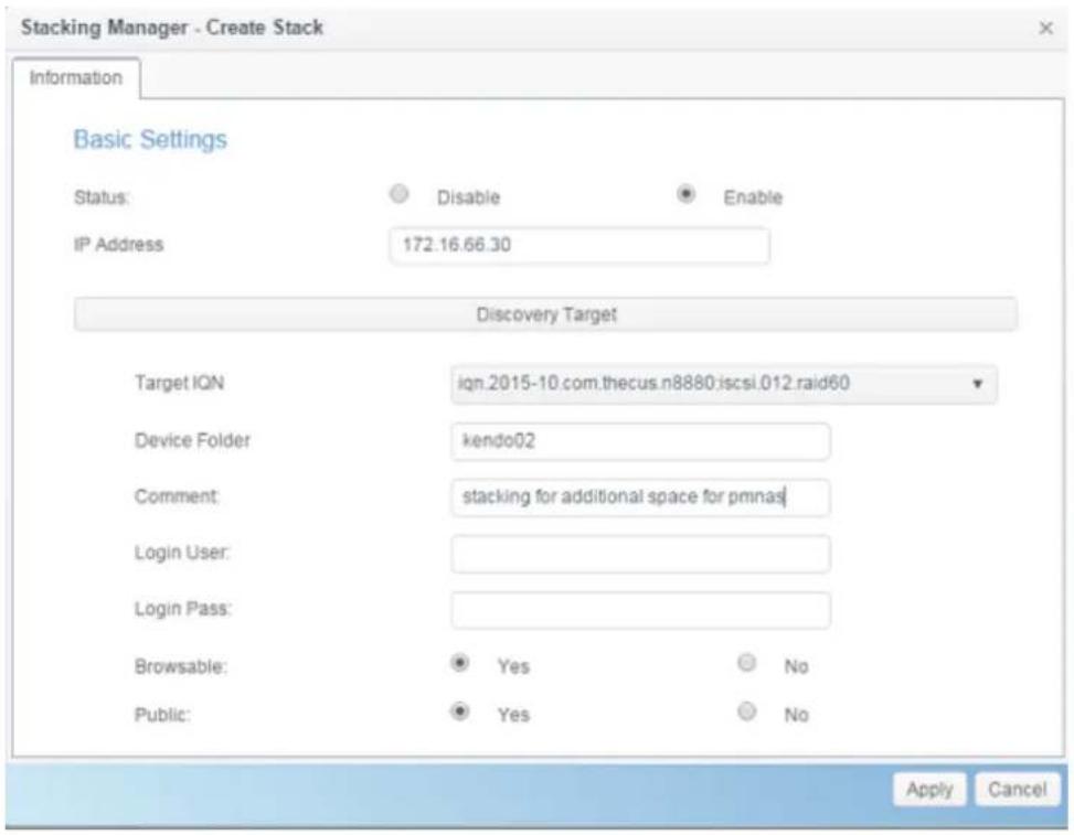 Thecus N4910U-S - Add a Stack Target Volume - 2
