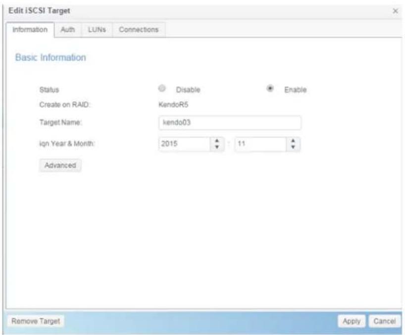 Thecus N4910U-S - Modify/Remove iSCSI Target - 1