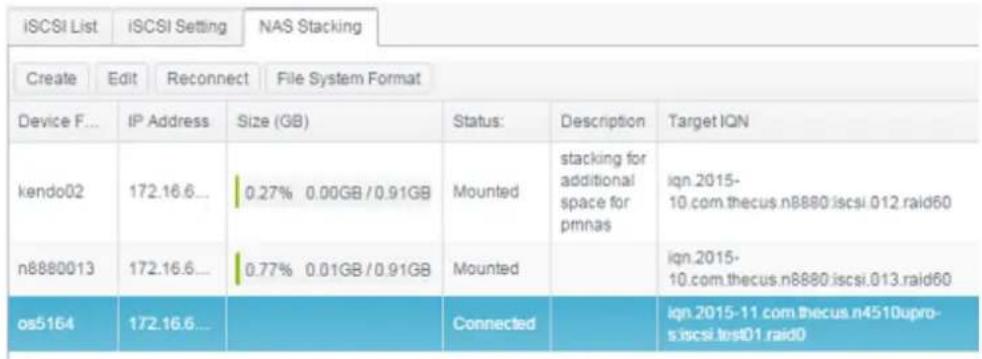Thecus N4910U-S - Reconnect a Stack Target - 1
