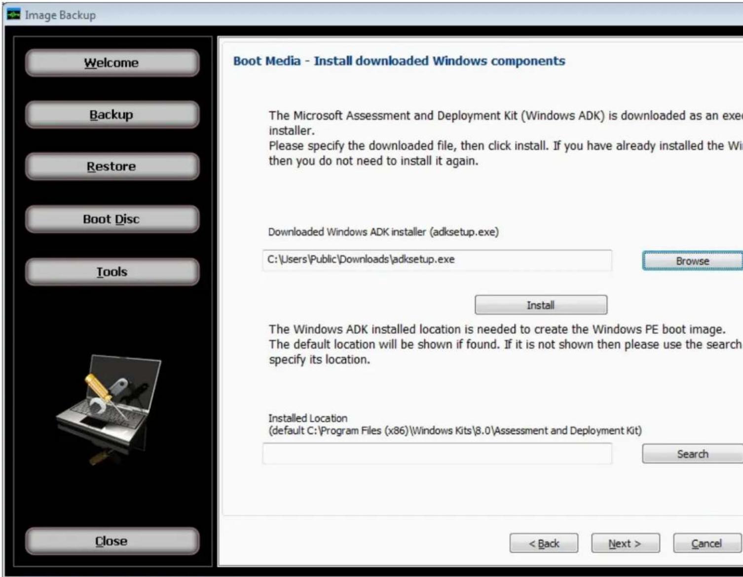 Novastor NovaBACKUP PC - Create Windows AIK Installation Disc: - 2