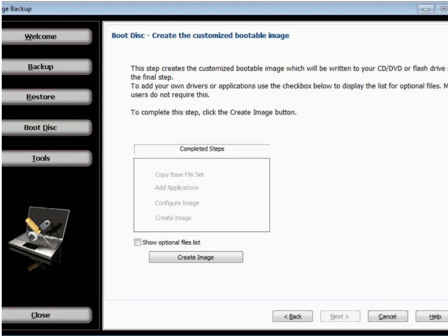 Novastor NovaBACKUP PC - Create Boot Image - 1