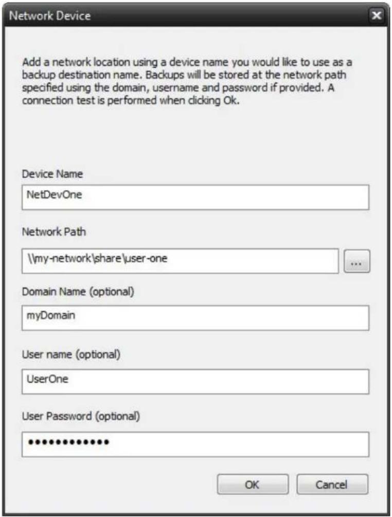 Novastor NovaBACKUP PC - Network Device Settings - 1