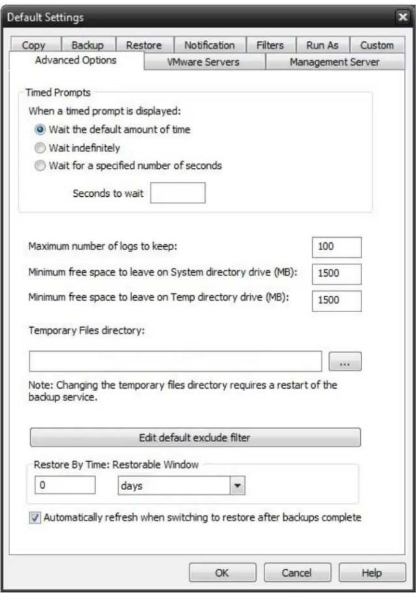 Novastor NovaBACKUP PC - Advanced Options Tab - 1
