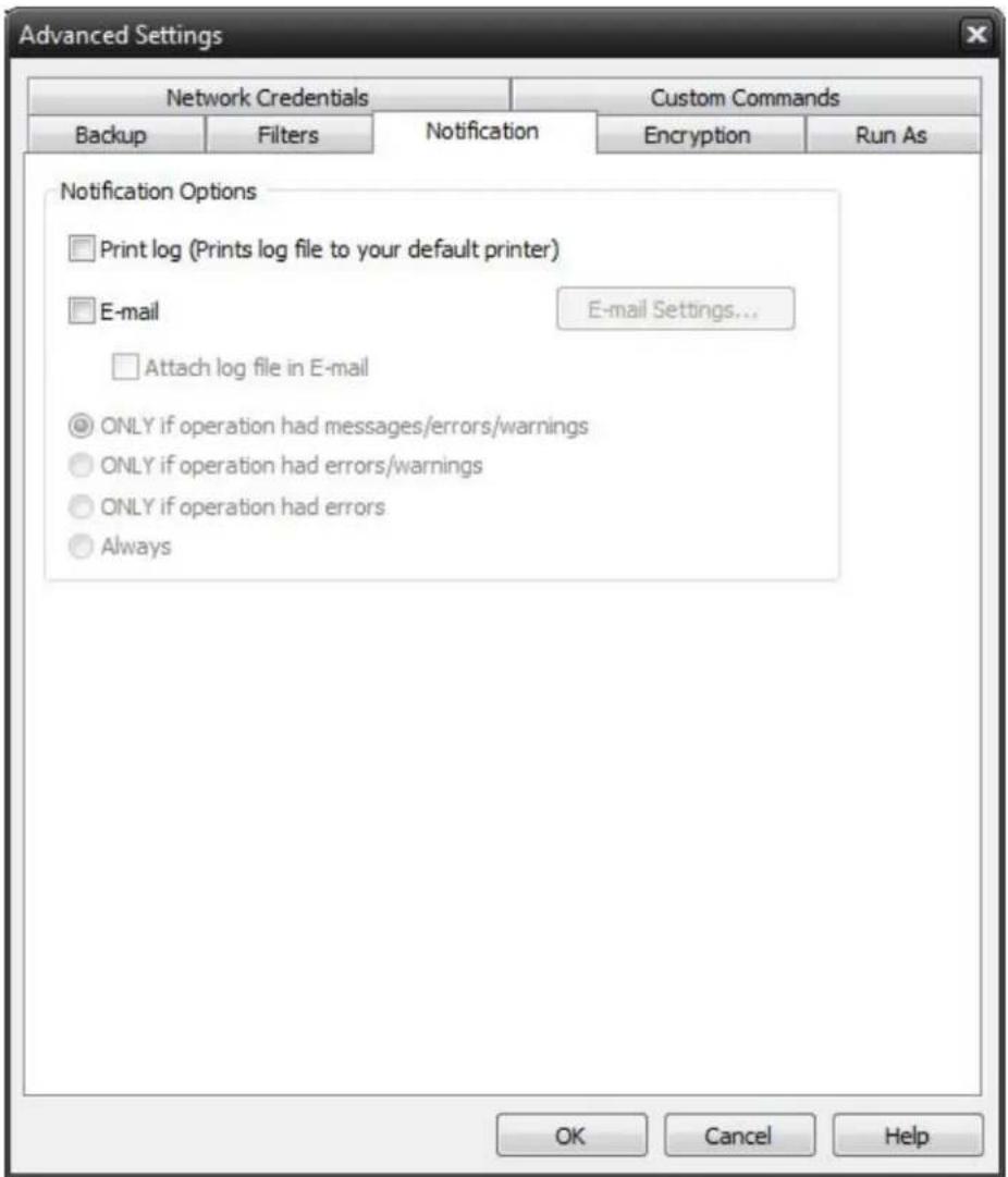 Novastor NovaBACKUP PC - Backup Job Notifications - 1