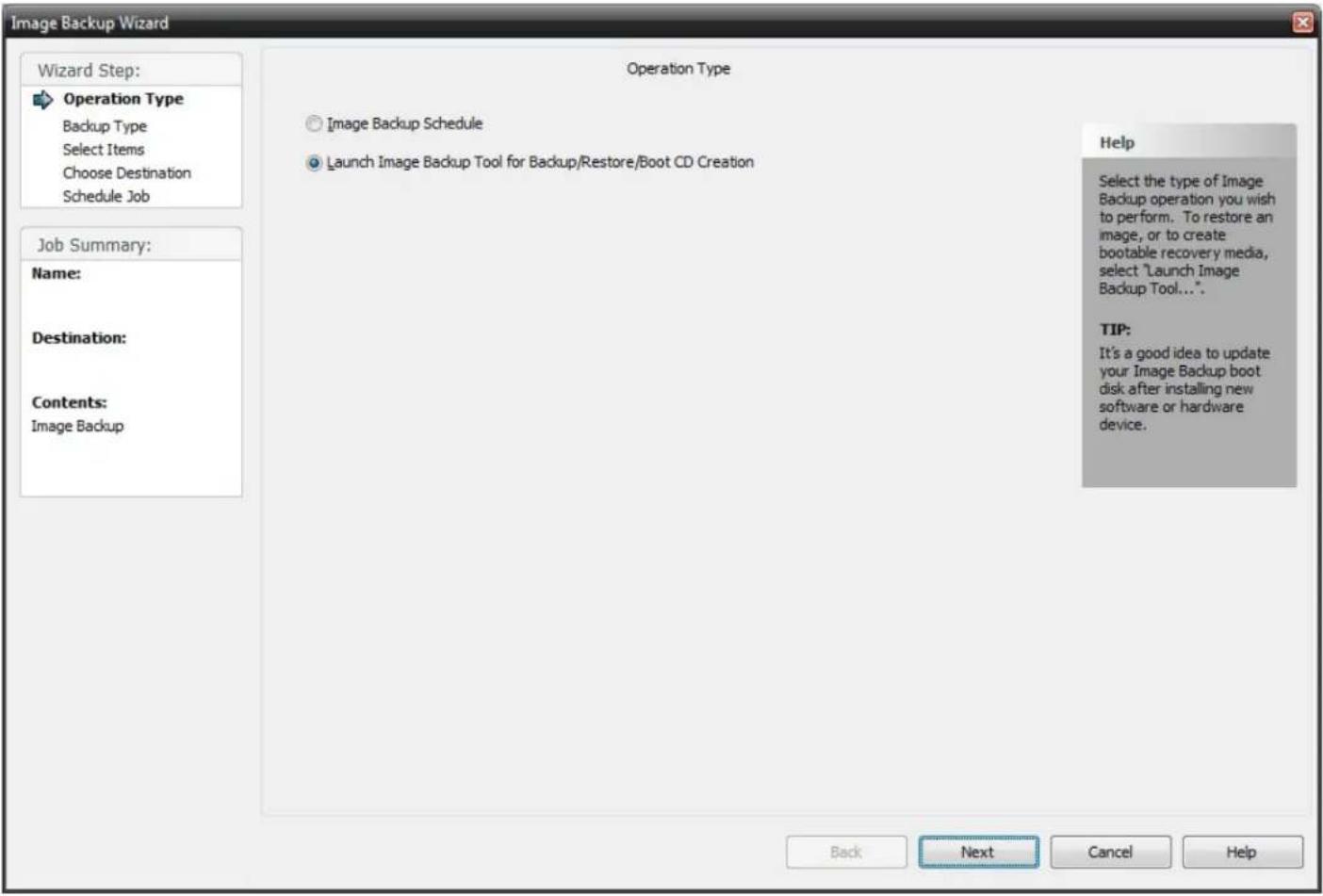 Novastor NovaBACKUP PC - Image Backup Operation Type - 1