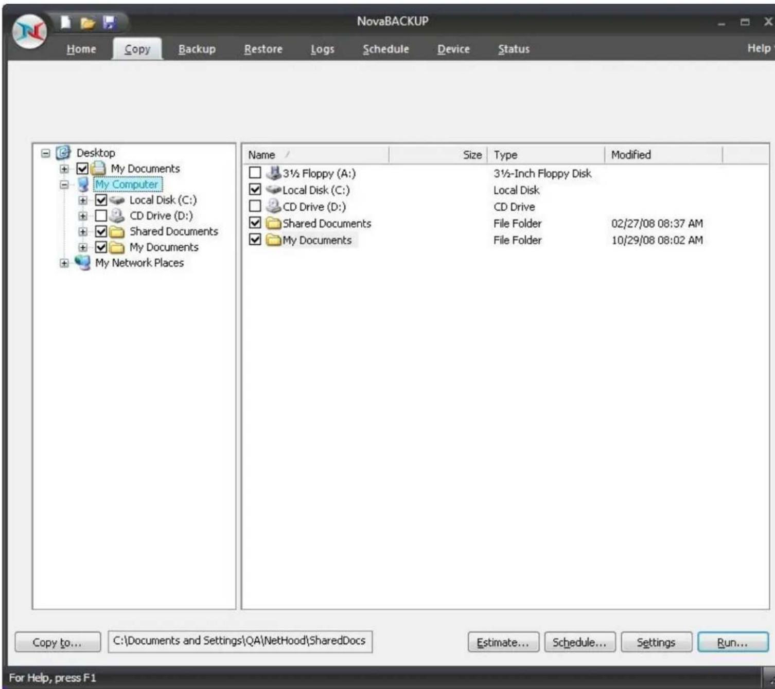 Novastor NovaBACKUP PC - Copy Tab - 2
