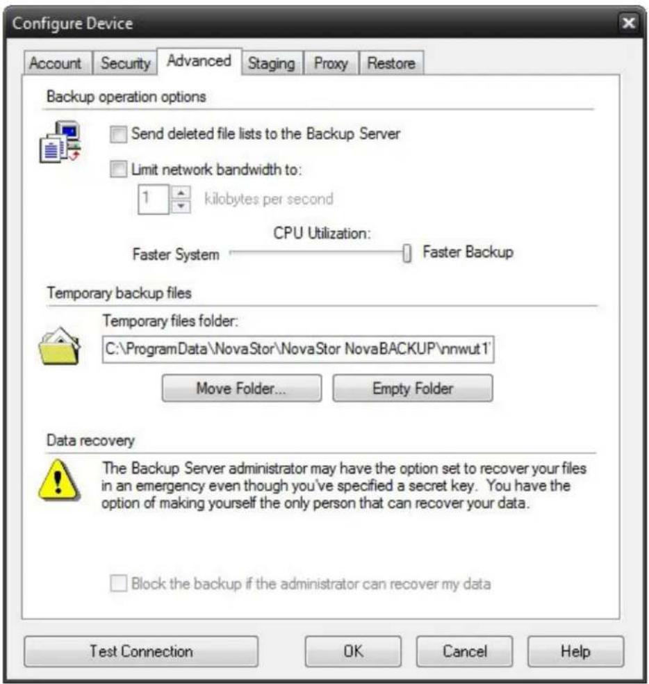 Novastor NovaBACKUP PC - xSP Advanced Settings - 1