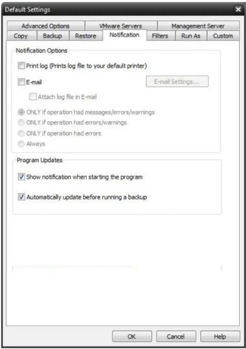 Novastor NovaBACKUP PC - Backup Job Notifications - 2