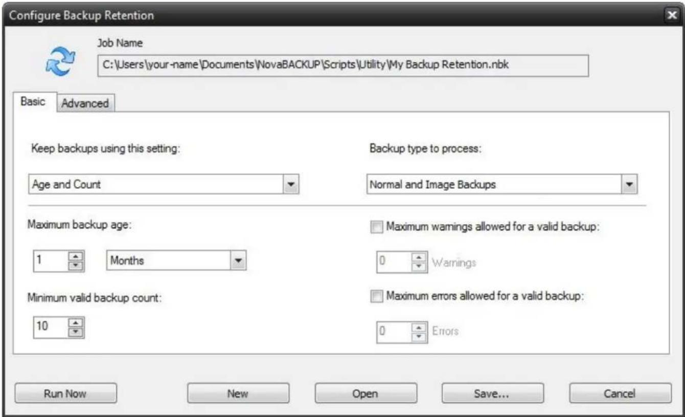 Novastor NovaBACKUP PC - Backup Retention Overview - 1