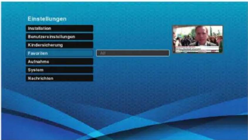 Schwaiger DTR700HD - Einstellungen der Favoriten - 1
