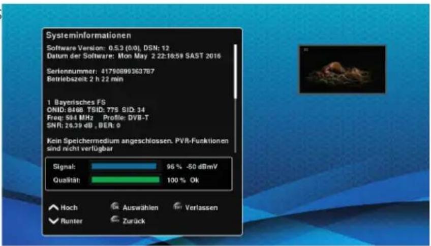 Schwaiger DTR700HD - Systeminformationen - 1